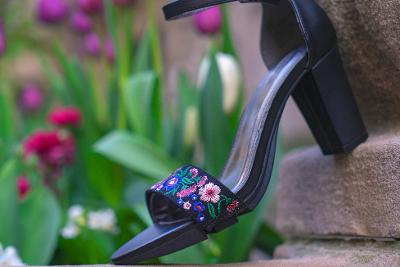 Multi Color Flower Embroidered Shoe Accessory