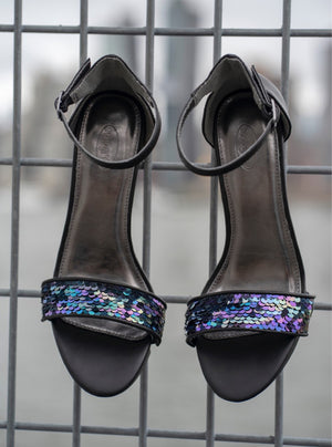Black & Purple Sequin Shoe Accessory
