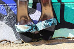Turquoise Python shoe bling