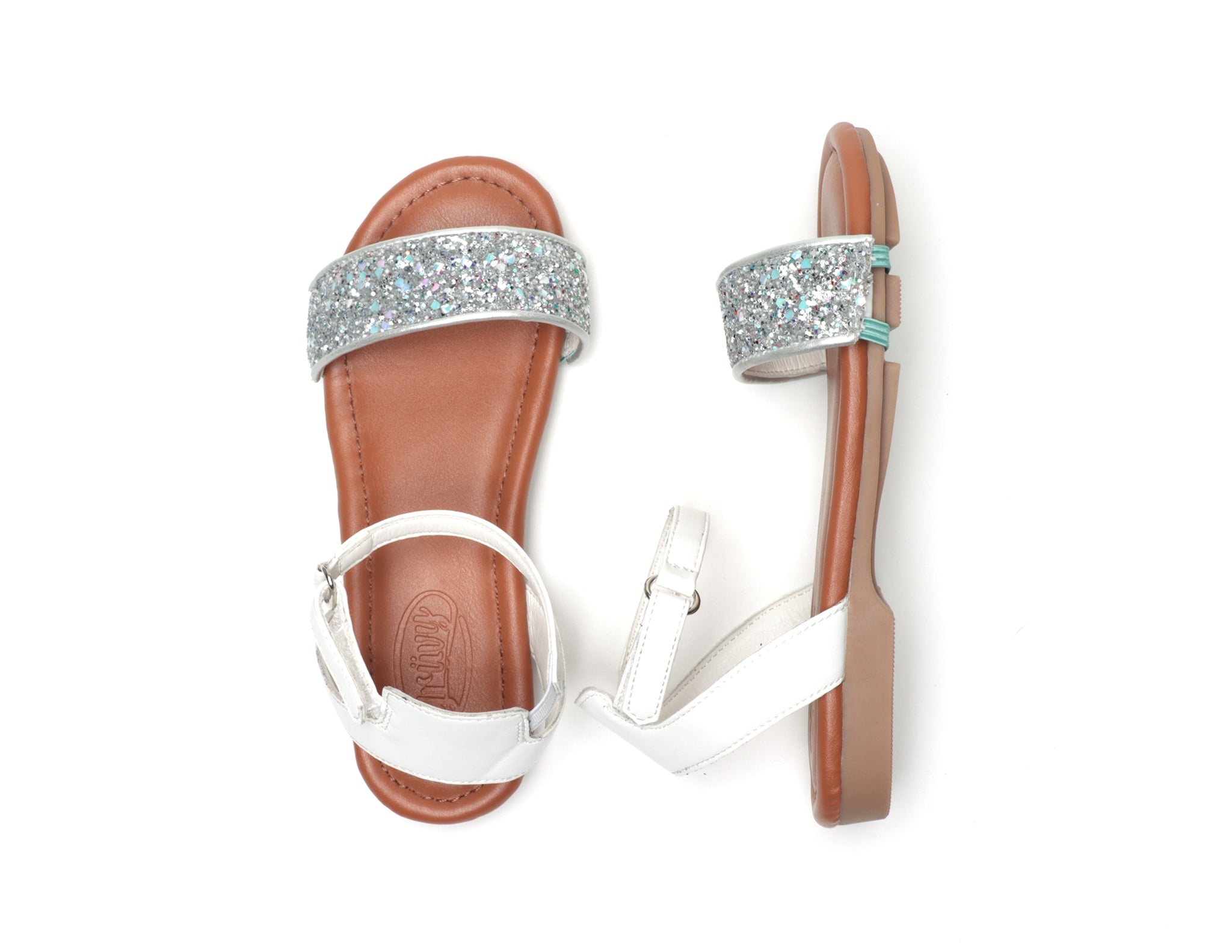 Kids 2 in 1 Sandal w/ Changeable Silver Glitter Shoe Accessory