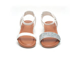 Kids 2 in 1 Sandal w/ Changeable Silver Glitter Shoe Accessory